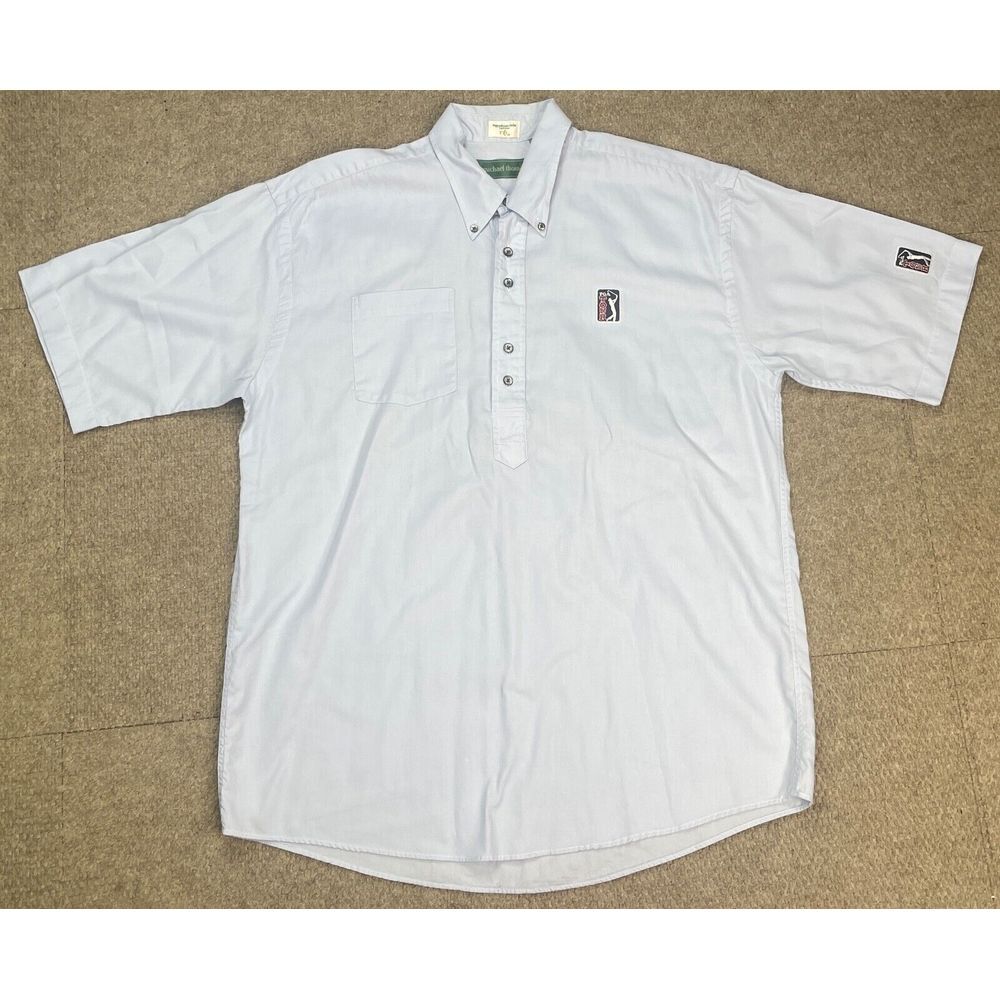 Michael Thomas Vtg Egyptian Nile Cotton PGA Tour Short Sleeve‎ Shirt Size L